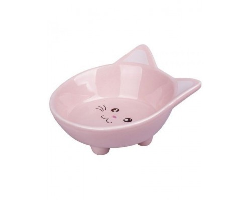 Миска керамическая для кошек Мордочка кошки розовый