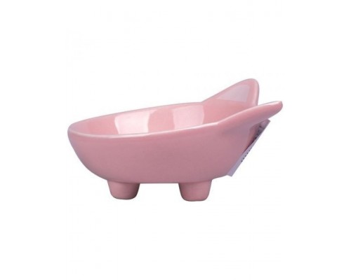 Миска керамическая для кошек Мордочка кошки розовый