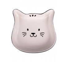 Миска керамическая для кошек Мордочка кошки черный с белым