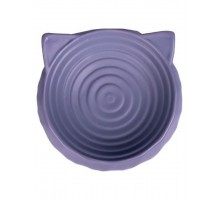 Миска керамическая для кошек круглая с ушками серый