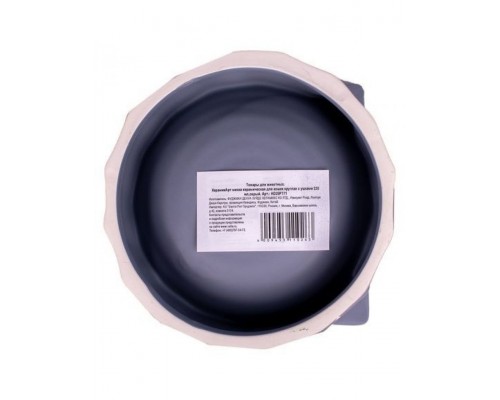 Миска керамическая для кошек круглая с ушками серый