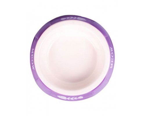 Миска керамическая для кошек фиолетовая с рыбками