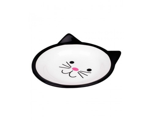 Миска керамическая для кошек Мордочка кошки черная