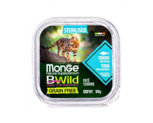BWild GRAIN FREE беззерновые консервы из тунца с овощами для стерилизованных кошек