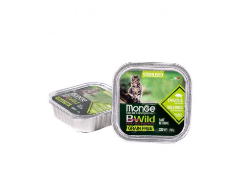 BWild GRAIN FREE беззерновые консервы из кабана с овощами для стерилизованных кошек