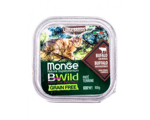 BWild GRAIN FREE беззерновые консервы из буйвола с овощами для кошек крупных пород