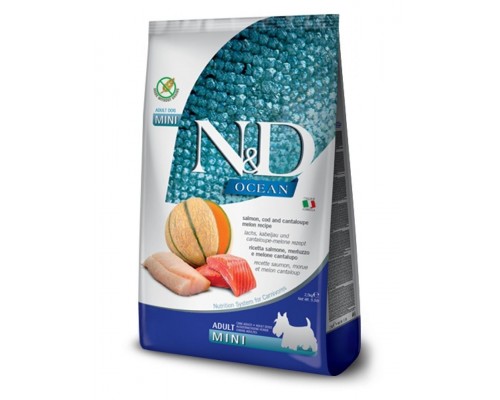 N&D OCEAN беззерновой для собак мелких пород лосось, треска, дыня