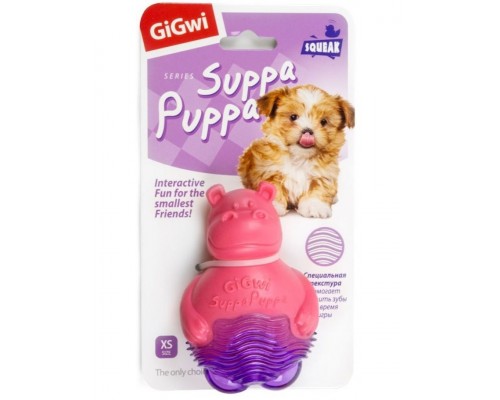 Бегемотик с пищалкой Suppa puppa игрушка для щенков