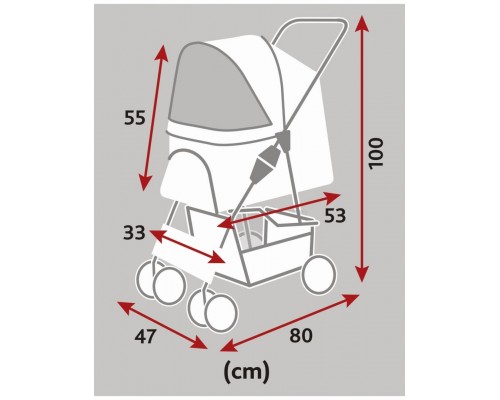 Коляска для собак Buggy, цвет серый