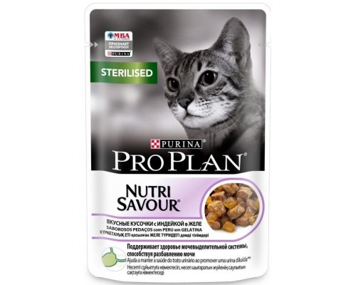 Nutri Savour® для стерилизованных кошек и кастрированных котов вкусные кусочки с индейкой в желе