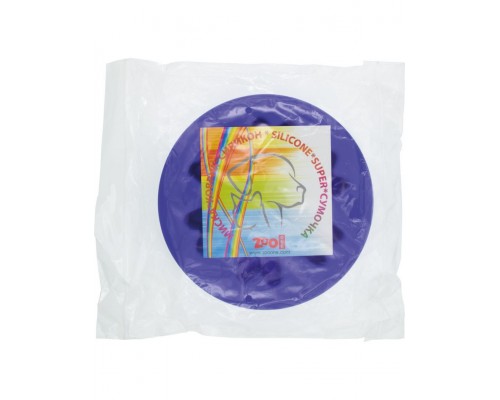 Миска силиконовая 2-х сторонняя для медленного поедания (тёмно-синяя/фиолетовая)