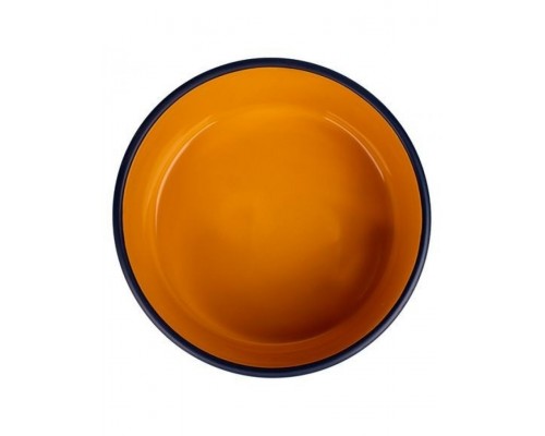 Миска керамическая для собак черная с оранжевым