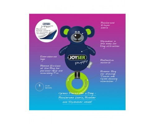 Мишка с резиновым кольцом и пищалкой Joyser Puppy Bear with Ring, синий