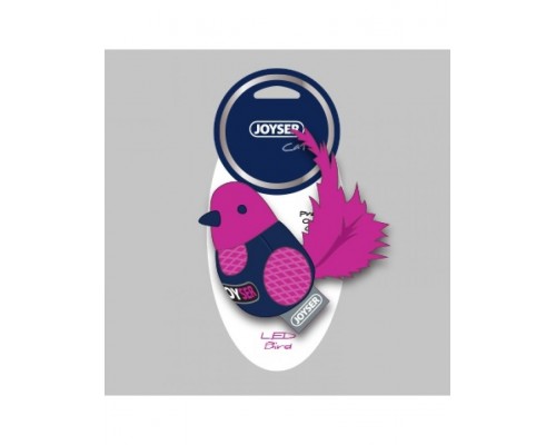 Птичка со светодиодом и перьями, розовая