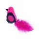 Птичка со светодиодом и перьями, розовая