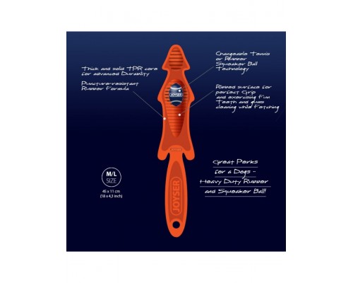 Маленькая шкура лисы из резины c мячом-пищалкой, оранжевая