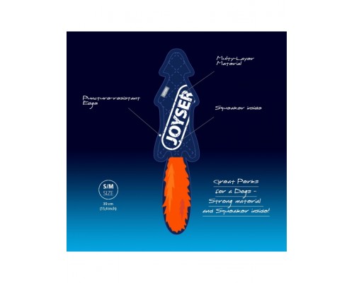 Шкура лисы из плюша с пищалкой Slimmy Plush, синяя с оранжевым