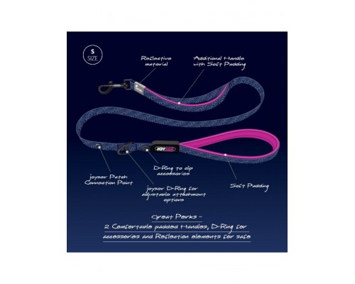 Поводок Joyser Walk Base Leash синий с розовым