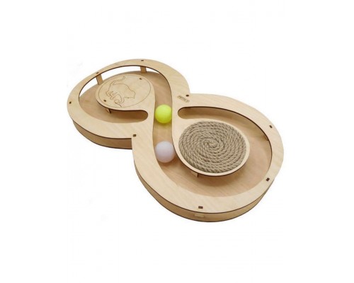 Игровой комплекс Восьмерка с шариками c когтеточкой из каната