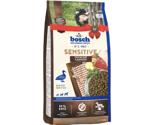 Sensitive с уткой и картофелем для взрослых собак склонных к аллергии