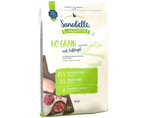 Sanabelle No Grain с птицей для взрослых кошек с чувствительным пищеварением