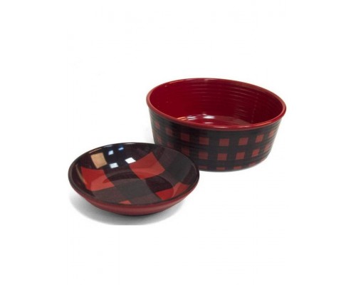 Миска для животных "Check", красная