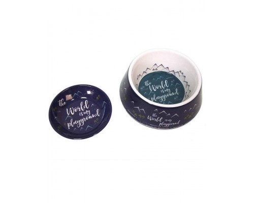 Миска для животных "Playground", сине-белая