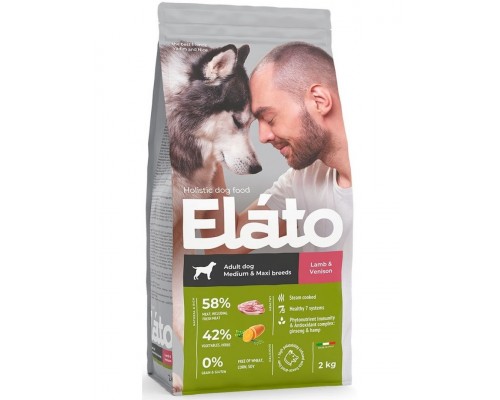 Elato Holistic Adult Dog Medium & Maxi Lamb & Venison  Полнорационный корм для собак средних и крупных пород с ягненком и олениной