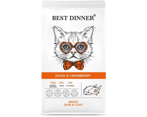 Adult Cat Duck & Cranberry Skin & Coat с уткой и клюквой