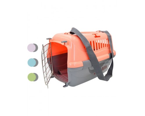 Переноска "Турне" для животных с металлической дверцей (коврик + ремень)
