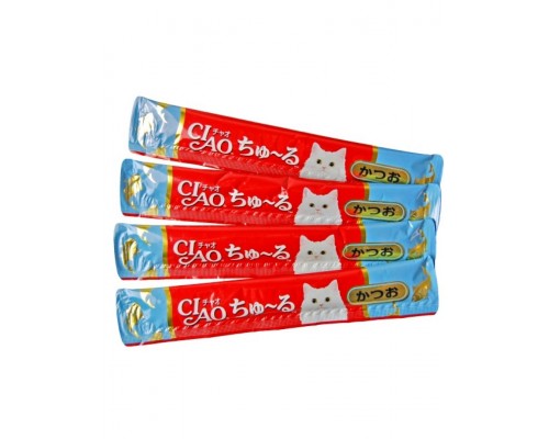 Лакомство для кошек Inaba Ciao Churu Тунец кацуо, пюре