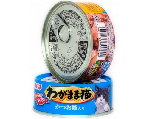 Влажный корм для кошек Inaba Wagamama Микс тунцов с кацуобуси в желе