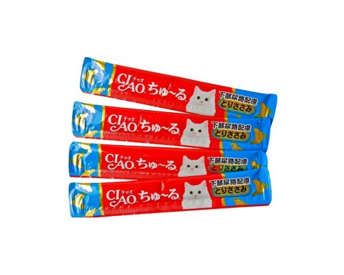 Лакомство для кошек Inaba Ciao Churu Пюре для профилактики заболеваний мочевыделительной системы, куриное филе