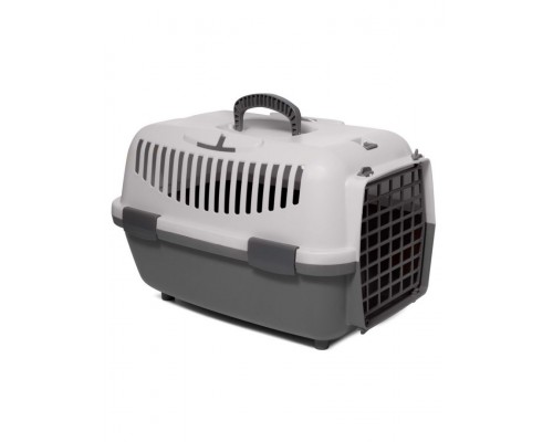 Переноска для животных TRAVEL с пластиковой дверцей, серая