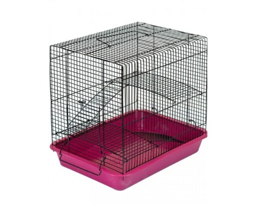 ECO Клетка для грызунов ХОМА-2, не разборная, 2 этажа, шаг прута 8мм, 33*24*28см (без наполнения)