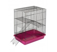 ECO Клетка для грызунов ХОМА-3, не разборная,3 этажа, шаг прута 8мм, 33*24*38см (без наполнения)