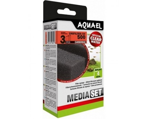 Губки сменные для фильтра AQUAEL UNI FILTER 750/1000 с наполнителем CARBOMAX (3 шт. в упаковке)