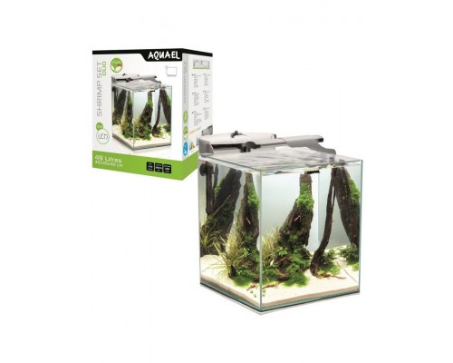 Аквариум FISH & SHRIMP SET DUO LED / 49 л, куб, белый