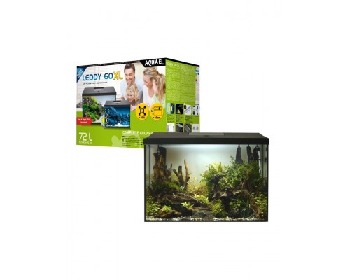 Аквариум LEDDY XL  DAY&NIGHT 60 черный / 72 л, прямой