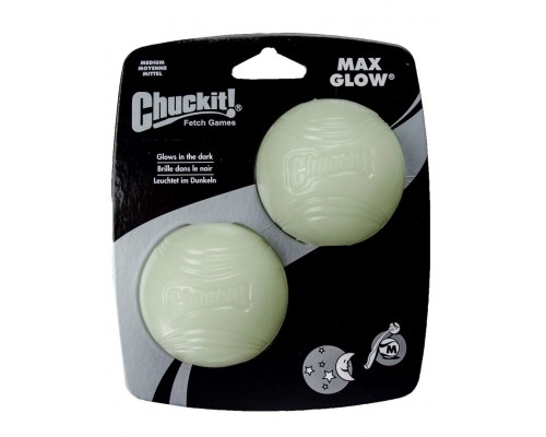 MAX GLOW 2PK MEDIUM Игрушка для собак Мяч светящийся, резина, средняя