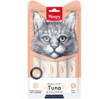 Лакомство Wanpy Cat «нежное пюре» из тунца и лосося, для кошек