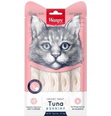 Лакомство Wanpy Cat «нежное пюре» из тунца и креветок, для кошек