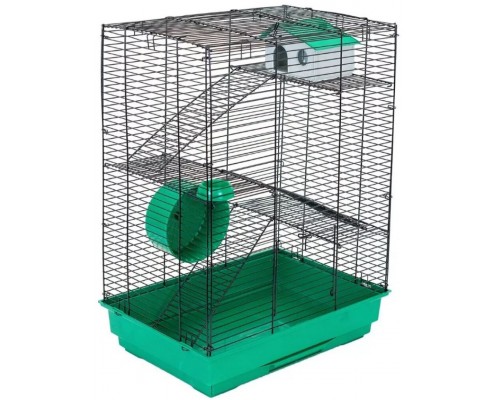 ECO клетка для грызунов ГОША-4 (42*30*h59см) три этажа+домик,колесо,миска, разборная, шаг прута 10,5мм