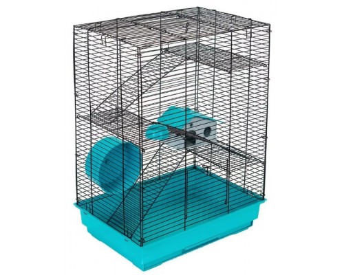 ECO клетка для грызунов ГОША-4 (42*30*h59см) три этажа+домик,колесо,миска, разборная, шаг прута 10,5мм