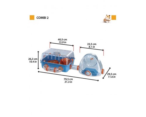 COMBI 2 клетка для хомяков с мини-спортзалом