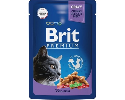 Пауч для взрослых кошек треска в соусе