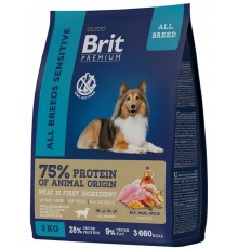 Brit Premium Dog Sensitive с бараниной и индейкой для взрослых собак всех пород