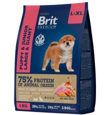 Brit Premium Dog Puppy and Junior Large and Giant курицей для щенков крупных и гигантских пород