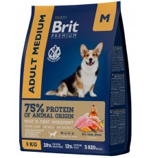 Brit Premium Dog Adult Medium с курицей для взрослых собак средних пород