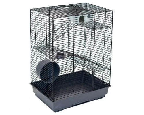 ECO клетка для грызунов ГОША-4 (42*30*h59см) три этажа+домик,колесо,миска, разборная, шаг прута 10,5мм